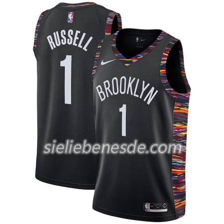 Herren NBA Brooklyn Nets Trikot D'Angelo Russell 1 2018-19 Nike City Edition Schwarz Swingman